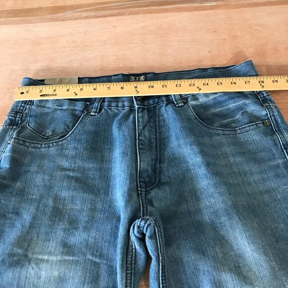 Fusai Jeans Men 36x30 Blue Mid Rise Medium Wash Stretch Y2K Straight 17145 - Picture 9 of 11